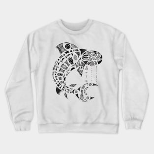 Swim In Your Own Direction Salmon Ornamental Design Crewneck Sweatshirt